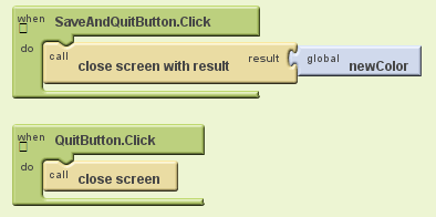 Close screen methods