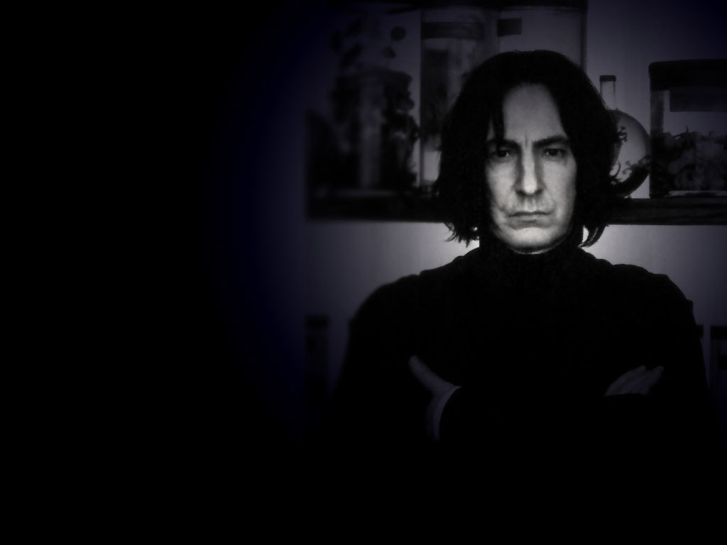 A high contrast picture of Alan Rickman as Professor Severus Snape in Harry Potter