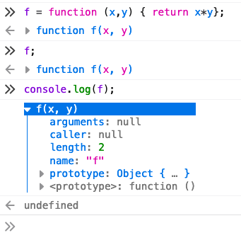 screenshot of function f