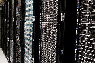 banks of computers on racks