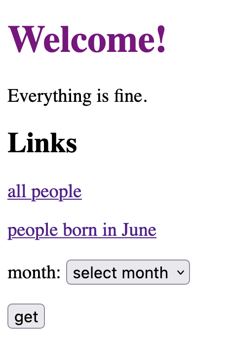 screenshot of main page