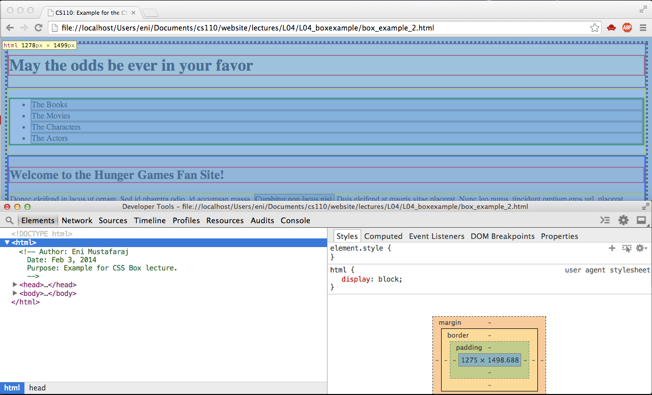 screenshot of chrome inspect element
