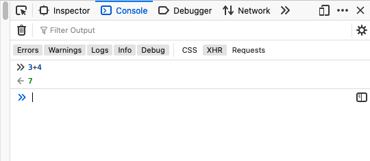 JavaScript console