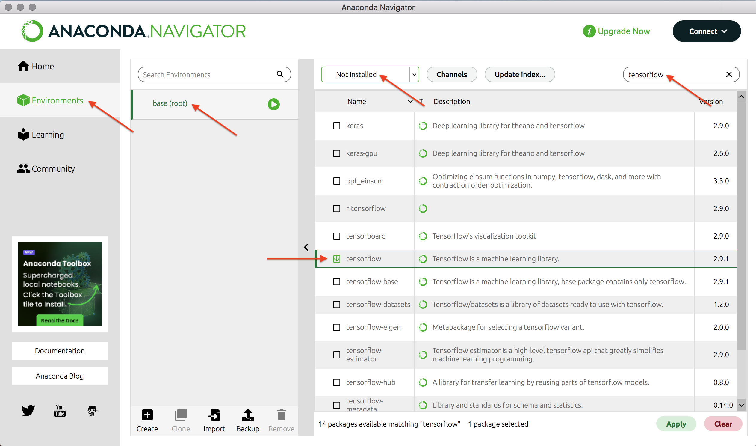 A screenshot showing the base environment.