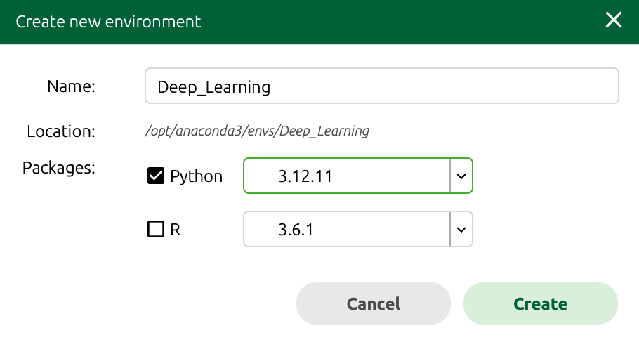A screenshot showing Python version selection.