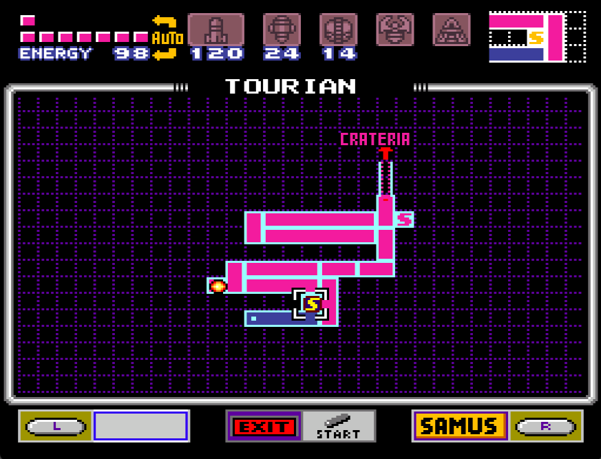 Super Metroid (1994) map screen
